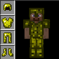 Glowstone armor when worn and in item form